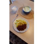 Dnešní oběd. Srdíčko, jatýrka a ledvinky.